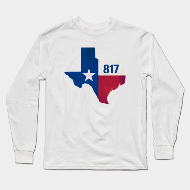 Texas USA 817 Area Code Long Sleeve T-Shirt by hoopoe